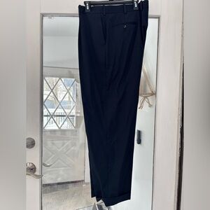 Men's Tailored Navy Dress Wool Trousers